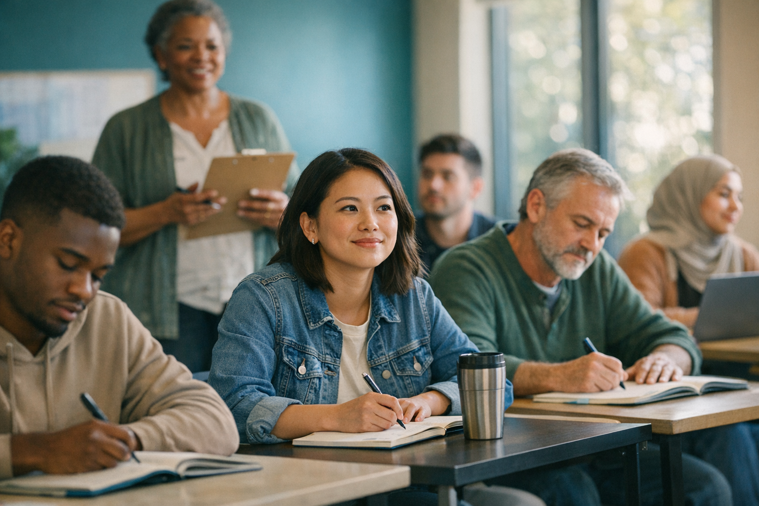 Adult learner in Columbus planning GED class times around work, childcare and evening study