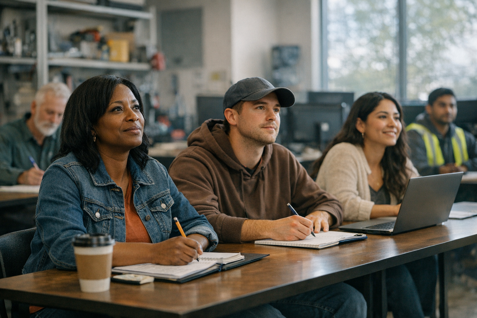 Ohio adult learner comparing GED classes near me, HiSET options, and local education programs with family support