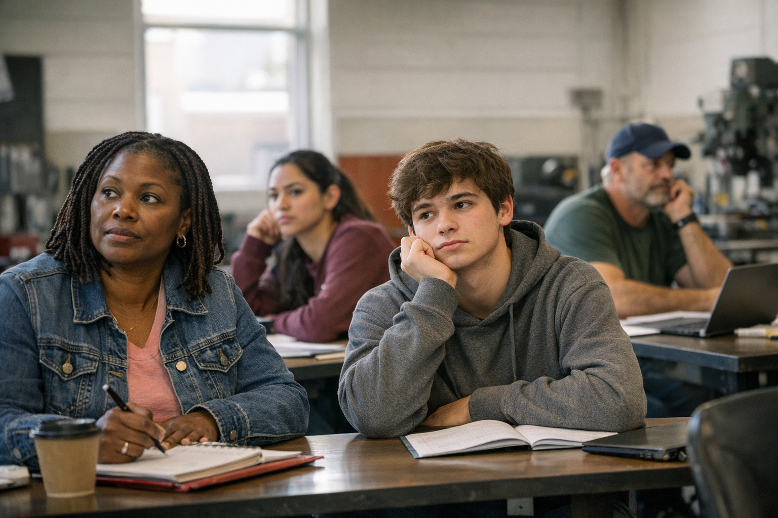Ohio student and family reviewing attendance, credits, and graduation questions with a supportive education navigator