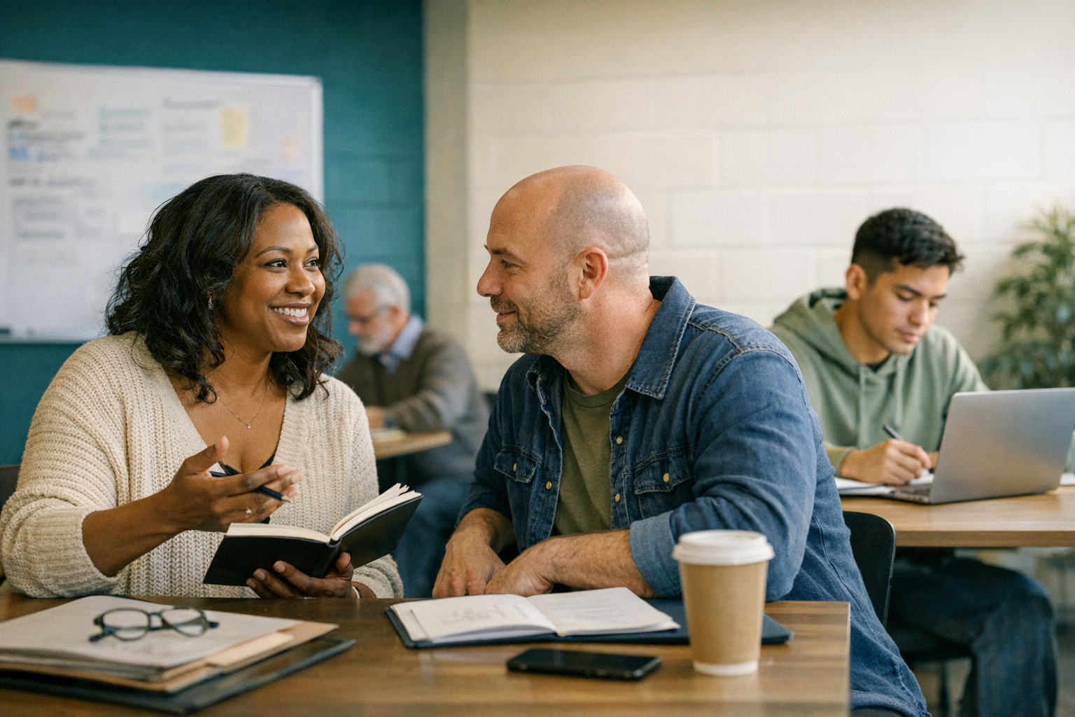 Ohio adult learner preparing a resume with a career coach after a record