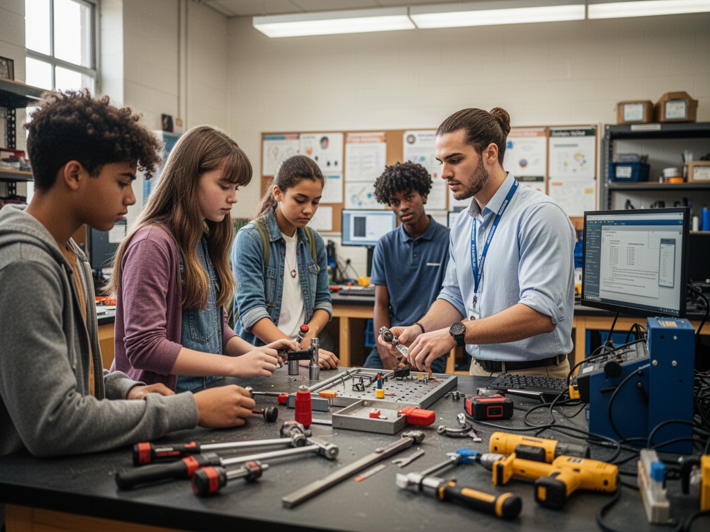 Young adults participating in career-connected education and workforce training